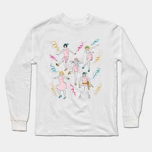 Joyful Charleston Dancers with Confetti Long Sleeve T-Shirt